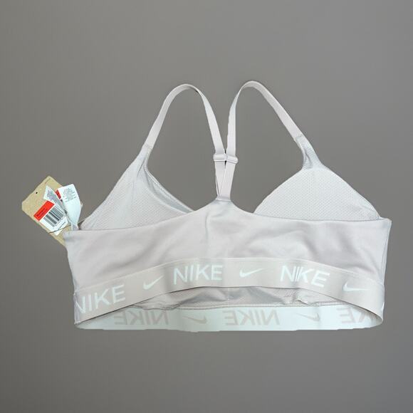 Nike Indy Women’s Large Light Support Padded Adjustable Sports Bra Beige FD1062 - Picture 3 of 4